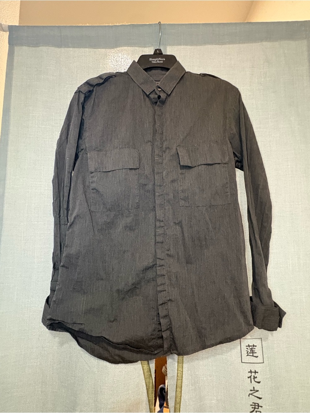 Zara Men's Black Long-Sleeve Button-Down Shirt